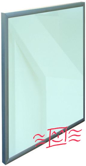 Infrarot-Strahlungsheizpaneel 300W (60x60 cm) Glas WEISS mit Alu-Rahmen - zum Schließen ins Bild klicken