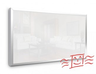 Infrarot-Strahlungsheizpaneel 600W (120x60 cm) Glas WEISS mit Alu-Rahmen