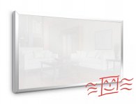 Infrarot-Strahlungsheizpaneel 600W (120x60 cm) Glas WEISS mit Alu-Rahmen
