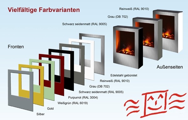 Infrarot Kamin Farbvarianten